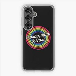Crosby Stills Nash T-ShirtCrosby , Stills & Nash - Retro Rainbow Faded-Style Samsung Galaxy Soft Case