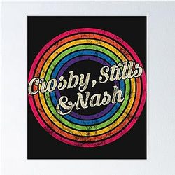 Crosby Stills Nash T-ShirtCrosby , Stills & Nash - Retro Rainbow Faded-Style Poster