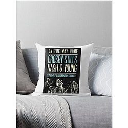 Day Gift For Crosby Stills Nash And Young Music Band Vintage Photograp Throw Pillow