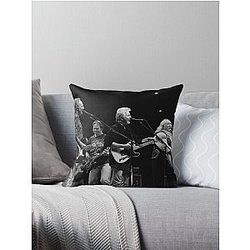 Crosby, Stills and Nash - BW Photograph Throw Pillow