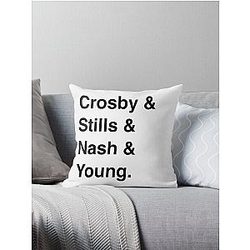 Crosby, Stills, Nash & Young - Band T-Shirt Throw Pillow
