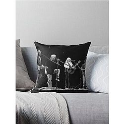 Crosby, Stills and Nash - BW Photograph Throw Pillow
