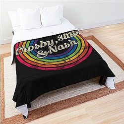 Crosby Stills Nash T-ShirtCrosby , Stills & Nash - Retro Rainbow Faded-Style Comforter