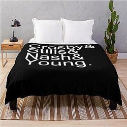 Funny Gift For Crosby Stills Nash And Young Vintage Photograp Throw Blanket