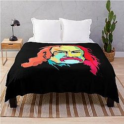 Music Vintage Retro David Crosby By Van Roland Color Vintage Photograp Throw Blanket