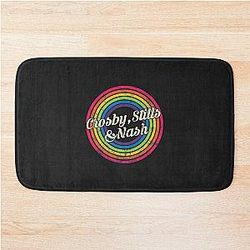 Crosby Stills Nash T-ShirtCrosby , Stills & Nash - Retro Rainbow Faded-Style Bath Mat