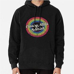 Crosby Stills Nash T-ShirtCrosby , Stills & Nash - Retro Rainbow Faded-Style Pullover Hoodie