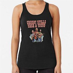 Crosby Stills Nash & Young  Racerback Tank Top