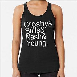 Funny Gift For Crosby Stills Nash And Young Vintage Photograp Racerback Tank Top