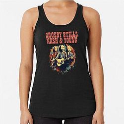 Crosby Stills Nash & Young  Racerback Tank Top