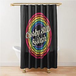 Crosby Stills Nash T-ShirtCrosby , Stills & Nash - Retro Rainbow Faded-Style Shower Curtain
