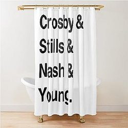 Crosby, Stills, Nash & Young - Band T-Shirt Shower Curtain