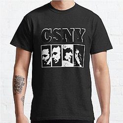 Crosby Stills Nash Young Csny Girls Trending s Hot Trend s para mulheres Cool s Music Band Metal Music Band s para homens Singer para mulheres clássico camiseta