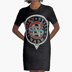 The Band Crosby Logo Stills Band Music Nash Fashion And Young  Graphic T-Shirt Dress