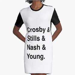 Crosby, Stills, Nash & Young - Band T-Shirt Graphic T-Shirt Dress