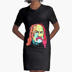 Music Vintage Retro David Crosby By Van Roland Color Vintage Photograp Graphic T-Shirt Dress
