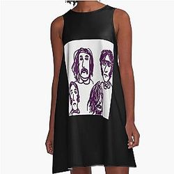 Mens Funny Csny Stills Nash And Young Drawing Day Cool Graphic Gift A-Line Dress