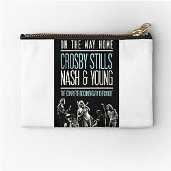 Day Gift For Crosby Stills Nash And Young Music Band Vintage Photograp Zipper Pouch