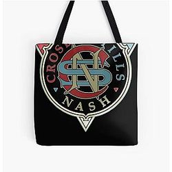 The Band Crosby Logo Stills Band Music Nash Fashion And Young  All Over Print Tote Bag
