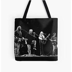 Crosby, Stills and Nash - BW Photograph All Over Print Tote Bag