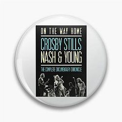 Day Gift For Crosby Stills Nash And Young Music Band Vintage Photograp Pin