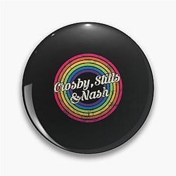 Crosby Stills Nash T-ShirtCrosby , Stills & Nash - Retro Rainbow Faded-Style Pin