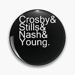 Funny Gift For Crosby Stills Nash And Young Vintage Photograp Pin