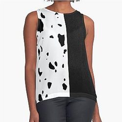 Cruella Halloween Kostüm Ärmellos Top - Cruella Dalmatien Muster