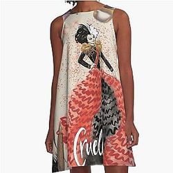 Cruella De Vil 예술 디자인 A 선 복장