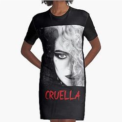 Cruella De Vil 그래픽 T 셔츠 드레스