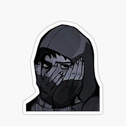 sad simon cry of fear sticker