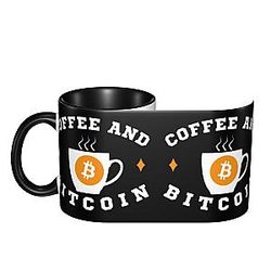 Bitcoin Mugs - Coffee And Bitcoin Ceramic Mugs