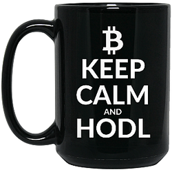 Bitcoin Merch - Keep clam 15 oz. Black Mug TCP1607