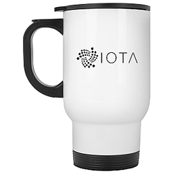 Iota Merch - Script White Travel Mug TCP1607