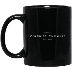 Bitcoin Merch - Vires in numeris 11 oz. Black Mug TCP1607