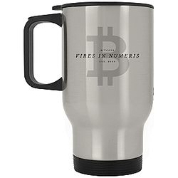 Bitcoin Merch - Vires in numeris Silver Stainless Travel Mug TCP1607