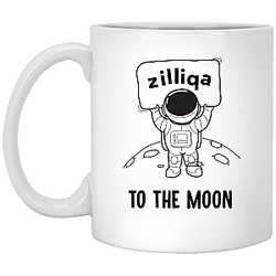 Zilliqa Merch - To the moon  11 oz. White Mug TCP1607
