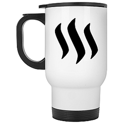 Steem Merch - Black White Travel Mug TCP1607