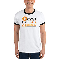 Bitcoin T-shirts - Bank of the 21. century Men's Ringer T-Shirt TCP1607