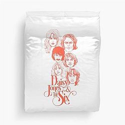 Daisy Jones & the Six Vintage Red Illustration Duvet Cover