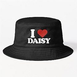 Daisy Jones & The Six Aesthetic I Love Black Bucket Hat