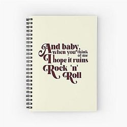 Daisy Jones & The Six Riley Keough Aesthetic Lyrics Spiral Notebook