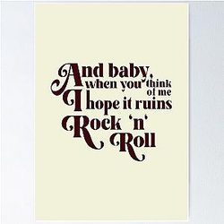 Daisy Jones & The Six Riley Keough Aesthetic Lyrics Poster