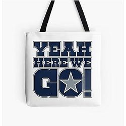 Dallas Cowboys: Dak Prescott Yeah We Go All Over Print Tote Bag