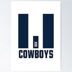 Dak Prescott Cowboys Helmet Poster