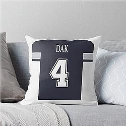 Dak Prescott Jersey Throw Pillow