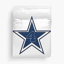 Dallas Cowboys Dak Prescott Duvet Cover