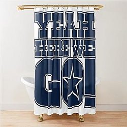Dallas Cowboys Dak Prescott Yeah, Here We Go Shower Curtain