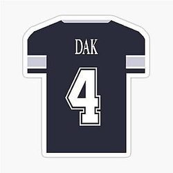 Dak Prescott Blue Jersey Sticker