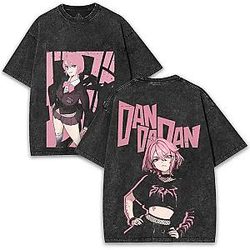 Pink Girl Front Back PTTT1304 Washed  Dandadan T-Shirts